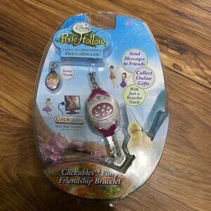 Disney Fairies Clickables Fairy Friendship Bracelet Blue‎ Pixie Hollow W/charm